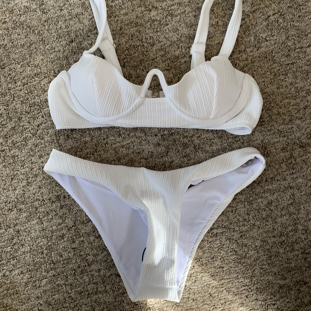 Shein white baths suit size small